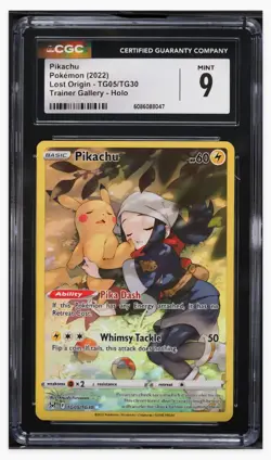 2022 😺 CGC 9 TG05/TG30 Pokemon Lost Origin Trainer Gallery Pikachu Holo - Image 1