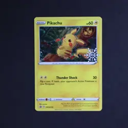 Pikachu SWSH153 Holiday Calendar Snowflake Stamped Promo Pokemon TCG - Image 1