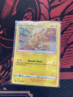 Pokemon TCG - Pikachu - SWSH153 Holiday Advent Calendar Snowflake Stamped Promo - Image 1