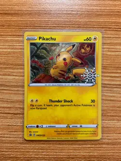 Pikachu SWSH153 Holiday Calendar Snowflake Stamped Promo Pokemon TCG NM - Image 1