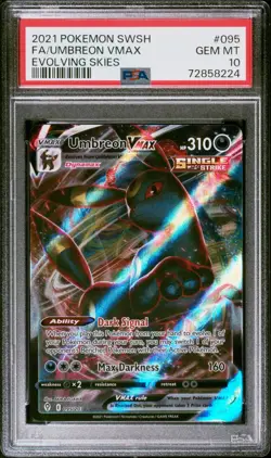 PSA 10 GEM MINT - POKEMON SWORD & SHIELD EVOLVING SKIES - UMBREON VMAX 095/203 - Image 1