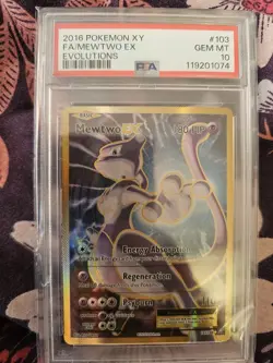 PSA 10 Mewtwo EX 103/108 Full Art XY Evolutions Pokemon Card GEM MINT 2016 - Image 1