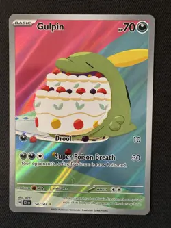 Pokemon TCG Gulpin Stellar Crown Holo Card 154/142 SV07 NM Condition - Image 1