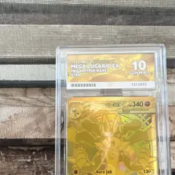 Pokemon TCG Mega Lucario EX 102/108 Mega Hyper Rare Full Art Ace 10 Perfect Subg - Image 3