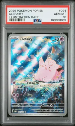 2026 Pokemon POR EN- Perfect Order Clefairy #094 Illustration Rare PSA 10 - Image 1