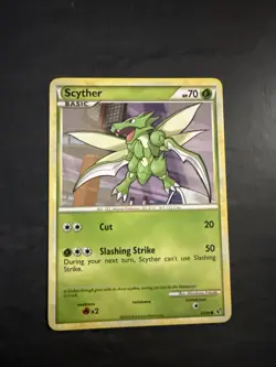 Pokemon Scyther TCG HGSS Undaunted Card 65/90 Regular Common Non-Holo - Image 1