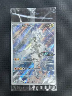 Pokemon N's Reshiram 167/159 Journey Together Box Topper Promo Sealed Stamped - Image 1