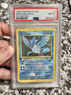 Articuno 1st Edition Holo Rare Fossil Pokemon TCG 1999 PSA 8 NM-MT #2/62 - Image 1