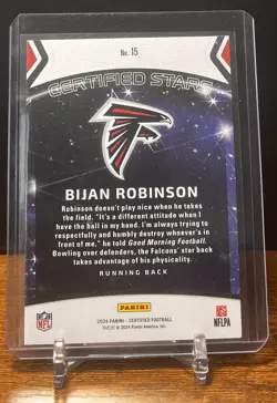 2024 Panini Certified - Certified Stars Bijan Robinson #15 Mirror Orange /149 - Image 3