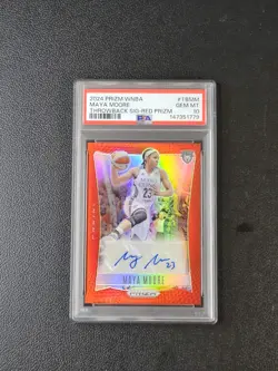 2024 Prizm WNBA Throwback Signatures Red Prizm /99 Maya Moore PSA 10 - Image 1