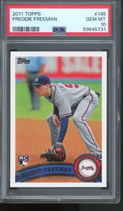 FREDDIE FREEMAN 2011 TOPPS #145 ROOKIE PSA GEM MINT 10 BRAVES DODGERS - Image 1