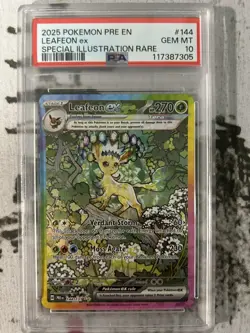 2025 POKEMON PRE EN-PRISMATIC EVOLUTIONS #144 LEAFEON EX PSA 10 - Image 1