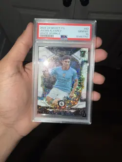 2022 Select Premier League White Sparkle Prizm Julian Alvarez PSA 10 GEM MT RC - Image 1