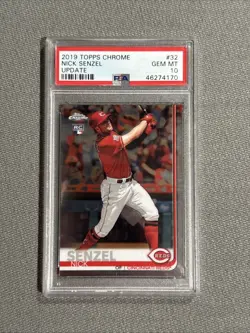 2019 Topps Chrome Nick Senzel PSA 10 Cincinnati Reds - Image 1