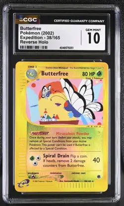 Pokemon Butterfree Expedition 2002 Reverse Holo 38/165 CGC 10 Gem Mint - Image 1