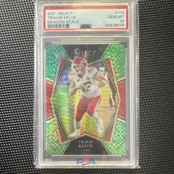 Panini Select 2021 Travis Kelce Premier Level Dragon Scale /89 PSA 10 - Image 1