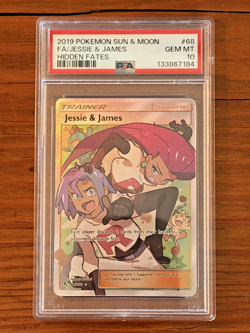 Jessie & James 68/68 Hidden Fates Full Art Trainer PSA 10 GEM MINT Pokemon - Image 3