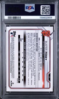Buster Posey 2021 Bowman Chrome Orange Refractor #18/25 PSA Gem Mint 10 - Pop 2 - Image 2