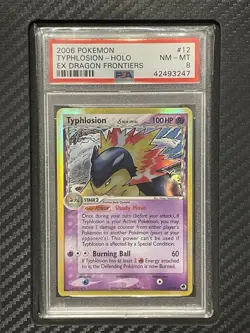 2006 PSA 8 Typhlosion #12 Holo Rare Pokemon TCG EX Dragon Frontiers - Image 1