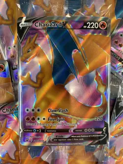 Pokemon Champions Path Charizard V SWSH050 Promo Full Art Pokemon PSA Wrapped - Image 1