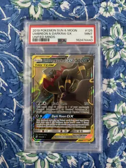 Pokemon 2019 Unified Minds Umbreon & Darkrai GX 125/236 PSA 9 Holo EN - Image 1