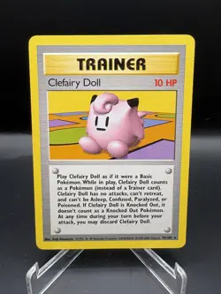 Clefairy Doll 70/102 Pokemon Base Set Trainer Card WOTC 1999 Vintage LP/NM - Image 1