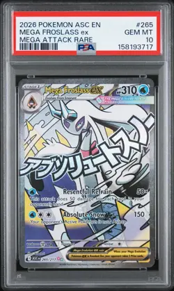 2026 POKEMON ASC EN-ASCENDED HEROES MEGA ATTACK RARE MEGA FROSLASS EX PSA 10 - Image 1