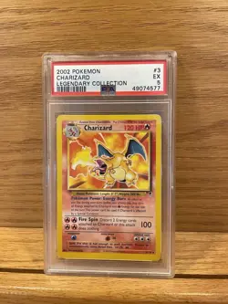 2002 POKEMON LEGENDARY COLLECTION #3 CHARIZARD *NON HOLO* PSA 5 - Image 1