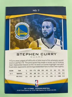 2017-18 Panini Ascension Stephen Curry #7 Golden State Warriors - Image 2