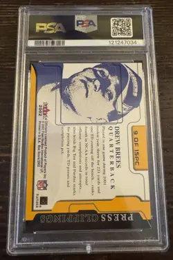 Drew Brees 2002 Fleer Box Score Press Clippings #9 PSA 8 NM-MT San Diego Charger - Image 2