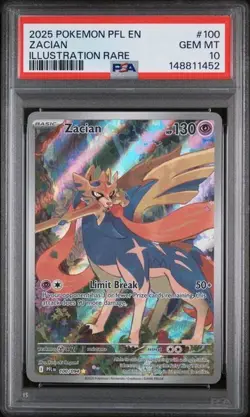 Zacian 100/094 Phantasmal Flames Illustration Rare PSA 10 - Image 1