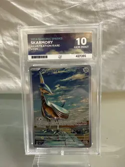ACE Gem Mint 10 Pokemon TCG Skarmory 209/191 Surging Sparks Illustration Rare - Image 1
