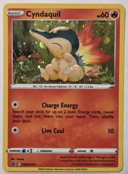 Cyndaquil (Cosmos With Swirl Holo) SWSH221 Sword & Shield Promo Pokemon Card TCG - Image 1