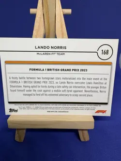 2024 Topps Chrome F1 Lando Norris #168 Driver Of The Day British GP McLaren EX - Image 2