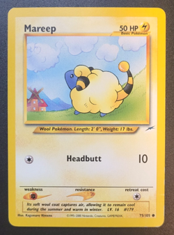 Pokemon Neo Destiny Mareep Common Unlimited 75/105 LP Condition - Image 1