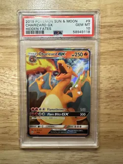 2019 Pokemon Sun & Moon Charizard GX Hidden Fates PSA 10 GEM MT - Image 1