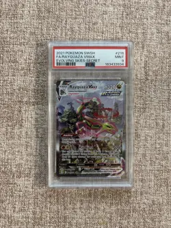 Pokemon TCG Rayquaza VMAX 218/203 Alt Art Secret Rare Holo PSA 9 - Image 1