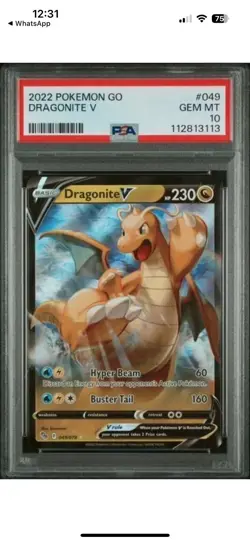 2022 Dragonite V #049 Pokemon Go PSA 10 GEM MINT CARD - Image 1