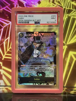 ONE PIECE SABO MANGA ALTERNATE ART OP04-083 KINGDOM OF INTRIGUE 2023 PSA 9 - Image 1