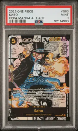 ONE PIECE SABO MANGA ALTERNATE ART OP04-083 KINGDOM OF INTRIGUE 2023 PSA 9 - Image 3