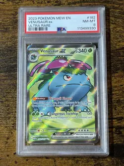 2023 POKEMON MEW EN 151 VENUSAUR 182 & CHARIZARD 183 & BLASTOISE EX 184 PSA 8 - Image 3
