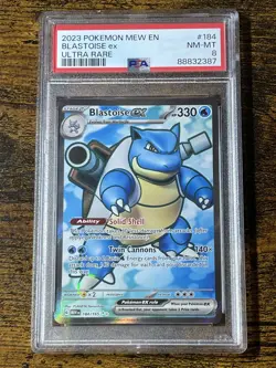 2023 POKEMON MEW EN 151 VENUSAUR 182 & CHARIZARD 183 & BLASTOISE EX 184 PSA 8 - Image 5