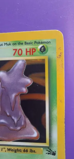 Pokemon TCG Muk Fossil Holo Card 13/62 Unlimited Holo Rare (1999) - Image 4