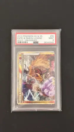 Pokemon Unleashed Entei & Raikou Legend (top) 90/95 PSA 9 - Image 1