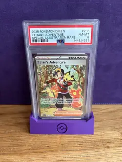 Pokemon TCG Destined Rivals Ethan's Adventure Card 236/182 Full Art PSA 8 - Image 1