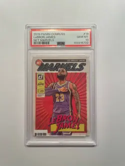 LeBron James -- 2019-20 Donruss -- Net Marvels #19 -- Lakers -- PSA 10 - Image 1