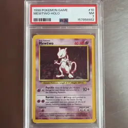 1999 POKEMON BASE SET UNLIMITED #10 MEWTWO-HOLO PSA 7 - Image 1