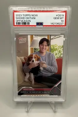 2023 Topps Now Off Season Shohei Ohtani and Decoy / Puppy OS-19 PSA 10 Dodgers - Image 1