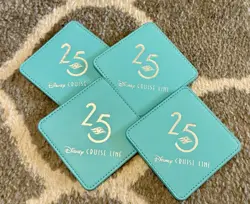 DCL Disney Cruise Line 25th Anniversary Teal Coasters Set of 4 Disney - Image 1