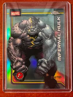 2026 Topps Chrome Marvel - INFERNAL HULK - #54 Aqua Refractor Card /199 - Image 1
